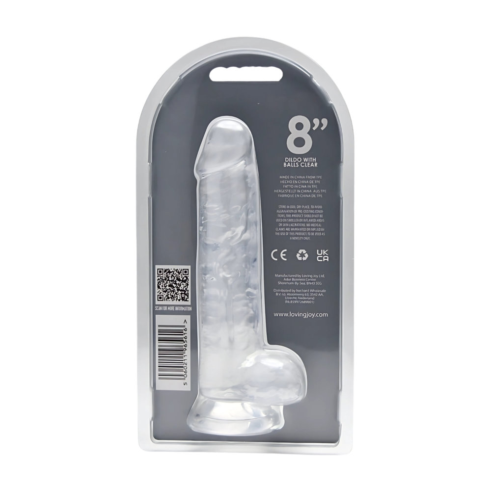 n12187-loving-joy-8-inch-dildo-with-balls-clear-new-pkg-bk